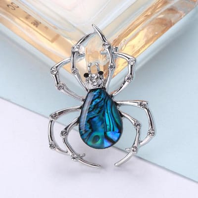 Broche araignée élégante et tendance, de haute qualité, pour femmes et hommes, badges colorés exquis, bijoux, broches insectes, cadeau gray