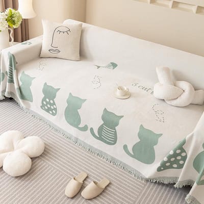 Chenille Kat Sofa Handdoek Herfst en Winter Verdikte Chenille Sofa Kussenhoes Cartoon Creatieve Antislip Sofa Hoes 180*130cm