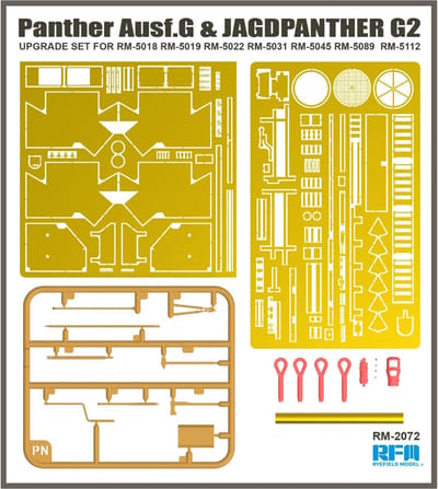 Rye Field Model Modelbouwpakket - 2072 Panther Ausf.G - Jagdpanther G2 upgrade set Accessoires set - 1:35 - Modelbouw