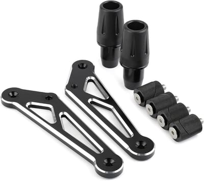 Motorfiets Valbeveiliging - Frame Sliders - Motor Beschermen - CNC Aluminium POM - 1 Set - Zwart