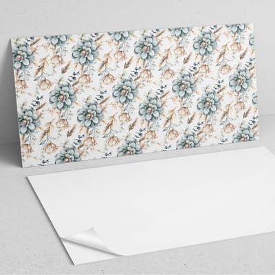 Coloray Wandpanelen Zelfklevend - Bloemenpatroon op de achtergrond PVC Wandpaneel - 100 cm x 50 cm - Wit Wandbekleding Zelfklevend - 1 stuk - Bloemen en planten Wandpanelen Zelfklevend - Wandpaneel Keuken - Wandpanelen Badkamer