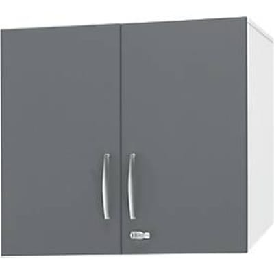 Schäfer Shop  Select Opzetkast LOGIN, 2 ordnerhoogten, handgreep onderaan, B 800 x D 420 x H 726 mm, wit/grafiet