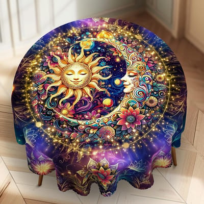 Couronne de fleurs du Jour de l'Indépendance Nappe rectangulaire imperméable Fleur étoile rouge bleue Drapeau USA Housse de table pour dîner cuisine 152x220cm