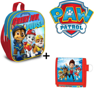 Paw Patrol Rugzakje + Portemonnee Set - Jongens - Ideaal voor School, Reizen & Spelletjes
