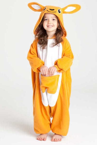 KIMU® Onesie Kangoeroe Baby Pakje - Maat 68-74 - Kangoeroepak Kostuum Oranje Buidel Pak - Babypakje Zacht Kraamkado Boxpakje Pyjama Festival