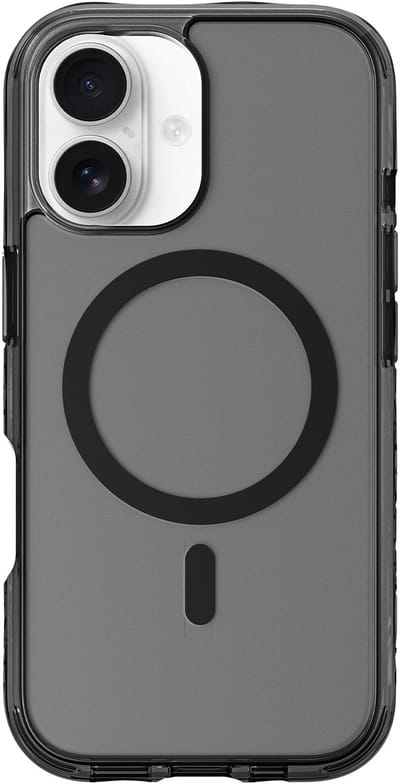 LAUT Crystal Matter X Hoesje, Ultra Transparant, 6m Valbescherming, MagSafe® Compatibel, IMPKT Cell Technologie, voor Apple iPhone 17, Black Crystal