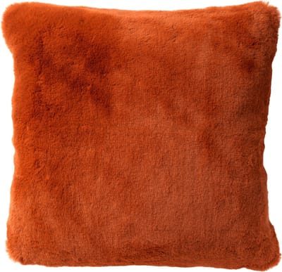 Dutch Decor ZAYA - Sierkussen 45x45 cm - bontlook - effen kleur - Potters Clay - oranje - Inclusief binnenkussen - Luxe kussens voor woonkamer & bank