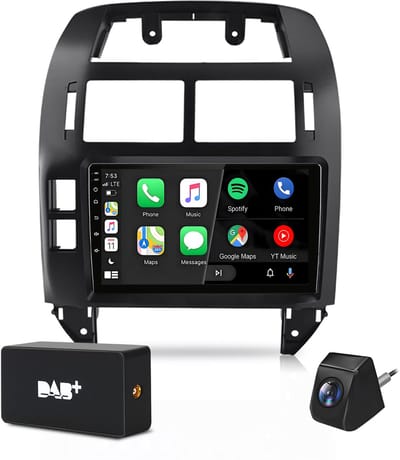 Cestovet Autoradio - Geschikt voor VW Polo 9N 2001-2009 - Android 15 - Draadloos Carplay & Andriod Auto - 9 Inch HD TouchScreen - Bluetooth 2+64GB - DAB+ Achteruitrijcamera
