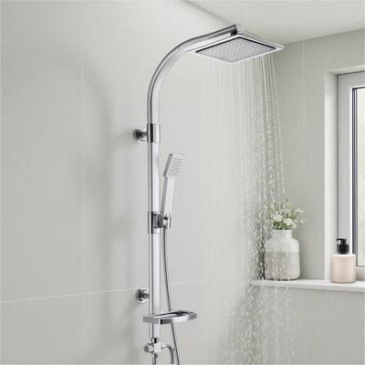 tectake® Douchesysteem - Regendouche met Handdouche | Hoofddouche met Kogelgewricht | Regendouchekop met 100 Jets