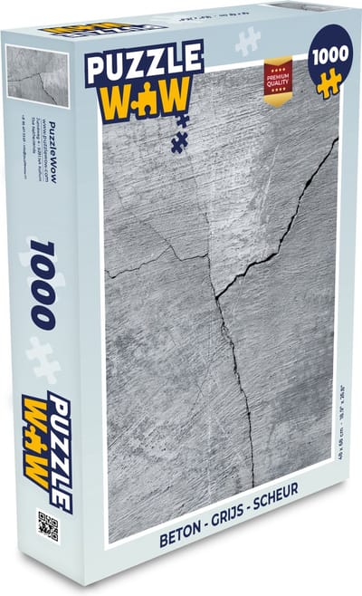 Puzzel Beton - Grijs - Scheur - Legpuzzel - Puzzel 1000 stukjes volwassenen