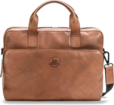 Farmhood Leren Business tas Schoudertas met laptopvak Nashville Briefcase RV 1F Brown 2 Bruine