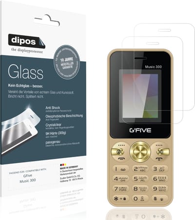 dipos – 2x Pantserfolie geschikt voor GFive Music 300 | 9H Screenprotector