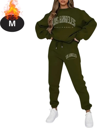 Nivard Joggingpak - Huispak - Volwassenen - Trainingspak - Comfortabel - Joggingsbroek - Tracksuit - Dames - Legergroen - M