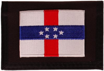 Portemonnee zwart 14x10cm - Vlag Antillen - 8x6cm