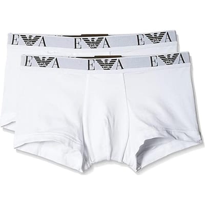 Emporio Armani Zomer 22 Katoenen Bedrukte Boxer Briefs 2-Pack Heren ondergoed Wit 111210-CC715-04710 S white
