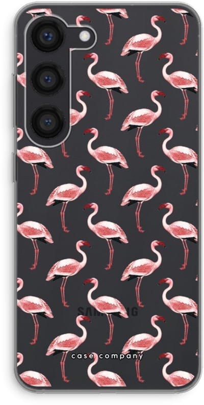 Case Company® - Hoesje geschikt voor Samsung Galaxy S23 hoesje - Flamingo - Soft Cover Telefoonhoesje - Bescherming aan alle Kanten en Schermrand