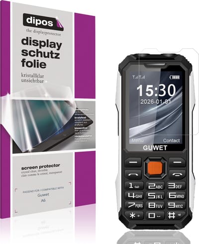 dipos – 4x Beschermfolie geschikt voor Guwet A6 | Krasbestendige & heldere Screenprotector Ultra-Thin