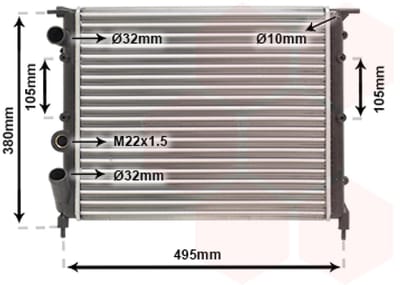 Van Wezel - RADIATOR VOOR RENAULT 19 1992-1995 7700786444