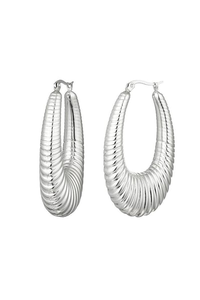 Oorringen ovaal - Statement oorbellen - Ovale oorringen - Dames oorringen - Zilveren oorringen - Zilver - Stainless steel - Nikkel vrij - 4,70 x 3,10 cm - Kerst sieraden - Kerst oorbellen - Sinterklaas - Moederdag - Valentijn