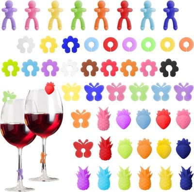 50 Stuks Glazen Markers voor Wijnglazen en Bekers, Ideaal voor Feesten, Herkenning en Decoratie