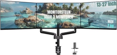 SCH® Monitor Arm 3 Schermen - Monitor Arm - Zwart - 51cm x 36cm x 14cm