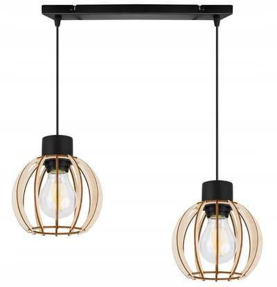 Light-Home TIMBER – Hanglamp – Hout – 2-lichts – Hoogte Verstelbaar – E27