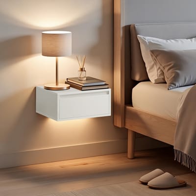 Nachtkastjes – Hangend – Set van 2 – Met Verlichting – Wolkenwit