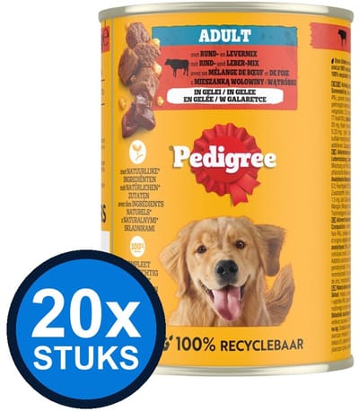 20x Pedigree - Rund in Gelei - Hondenvoer Natvoer - 400g