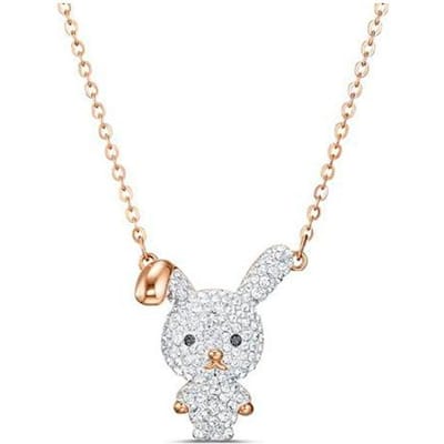 Swarovski Kleine Leuke Konijn Hanger Ketting Dames ketting Rose-Goud 5540494 Box (Random Color) white