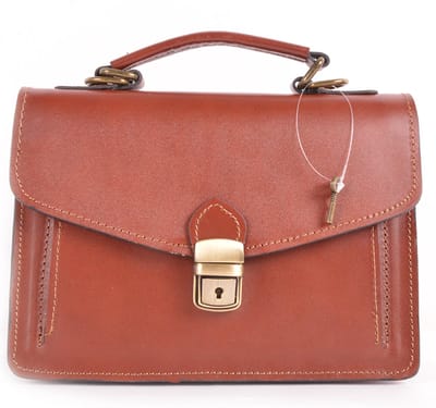 Giuliano klassieke handtas Camille - Kastanjebruin - Dames - Made in Italy