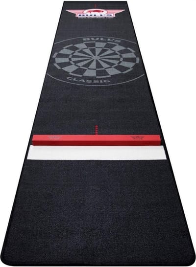 Bull's Carpet Dartmat met Oche - Dartmat 300 x 60 cm - Antislip Dartmat - Zwart/Rood