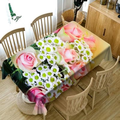 Aanpasbaar Mooi Bloemen Tafelkleed Stofdicht Wasbare Doek Verdikt Rechthoekig En Rond Tafelkleed Voor Bruiloft 40 X 40CM