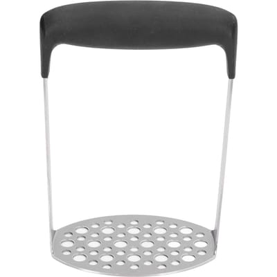 Presse-purée à pression manuel en acier inoxydable, gadget de cuisine avec poignée antidérapante L black
