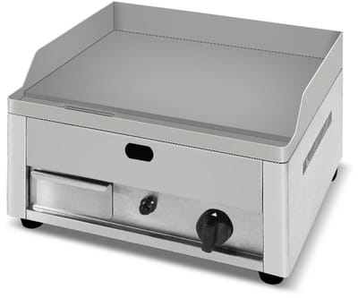 HCB® - Professionele Horeca Bakplaat - glad - propaan - RVS / INOX - Teppanyaki Grill apparaat - 58x50x31.5 cm (DxBxH) - 45 kg - 2535