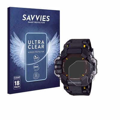 Savvies - Screenprotector voor Casio G-Shock GPR-H 1000 - Folie Beschermfolie transparant 18 Stuks