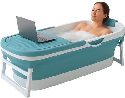 SP® Opvouwbaar Bad - XXL - Zitbad - Inklapbaar Bad - Blauw - 158cm x 60cm x 53cm
