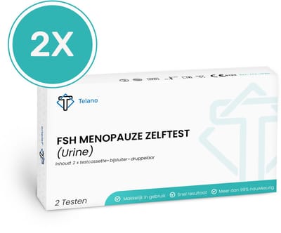 2 stuks FSH Menopauze Zelftest - 4 stuks Thuistest voor Overgang - Telano Menopauzetest Sneltest