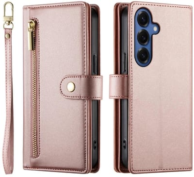 Luxe Portemonnee - Etui Hoes Tas geschikt voor Samsung Galaxy S26 - Met Schouder - Draagkoord - Roze