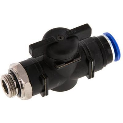 12 mm - G3/8'' Kunststof/Messing rechte 2-Weg Kogelkraan