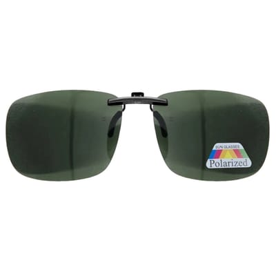 Fako Sunglasses® - Clip On Voorzet Zonnebril Black Metal - Overzet Clip-on - Polariserend - Polarized - Large - 130x43mm - Groen