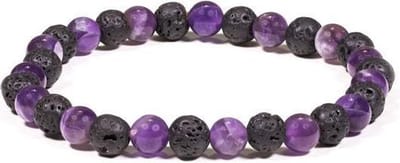 Yogi & Yogini naturals Armband lava/amethyst (± 6mm)