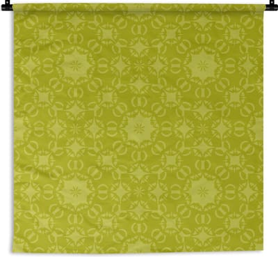 Wandkleed - Wanddoek - Kompas - Groen - Patronen - 180x180 cm - Wandtapijt