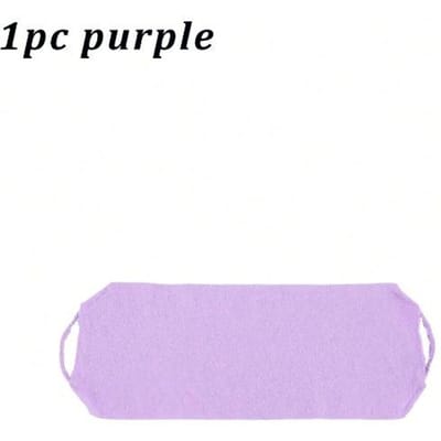 Brosse exfoliante pour le dos à long manche avec sangle, Gant de toilette exfoliant pour le corps, Éponge loofah extensible 1pc Purple multicolore