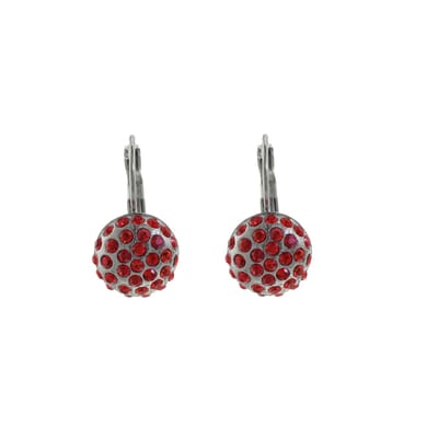 Behave - Oorbellen dames - zilverkleur - rood - chique - 2,5 cm