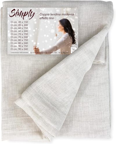 Gordijnen set - Raambekleding - Woonkamer decoratie - Semi-transparant - 45x150 cm - Beige