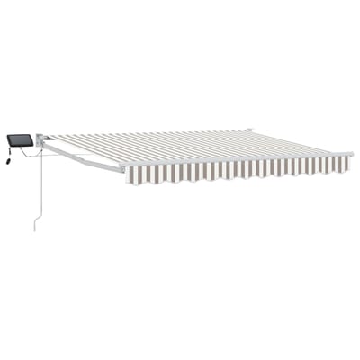 vidaXL - Handbediende - luifel - met - LED's - Lichtgrijs - en - wit