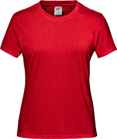 SIR SAFETY SIRFLEX LADIES 12 stuks Korte mouw Werk T-shirt DAMES Rood - 100% Katoen - 140 g/m² - Versterkte Naden - x12 Stuks