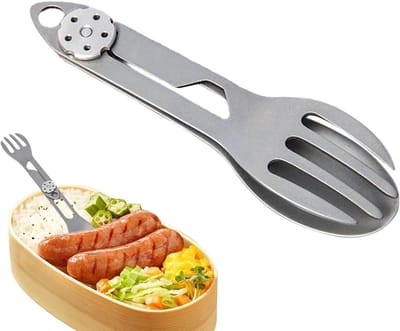 Reisbestek - Lepel Vork - Outdoor Eten - Inklapbaar Ontwerp - 657 Inch - Zilverkleurig