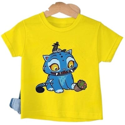 Schattig Derpy Tijger Kpop Demon Hunters Shirt voor Kinderen Hete Film Print Zacht Baby Meisje Jongen T-shirt Tijger Cartoon Kleding 160 yellow