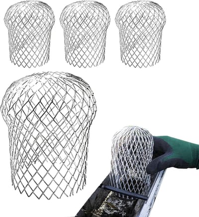 Dakgoot Bescherming - Regenpijp Zeef - Bladeren Vangen - Roestvrij Aluminium - 7.6 & 10.16 cm